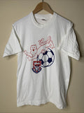 Vintage British Soccer Camp Shirt Mens Sz L Futbol Lion Logo Art Tee 90s