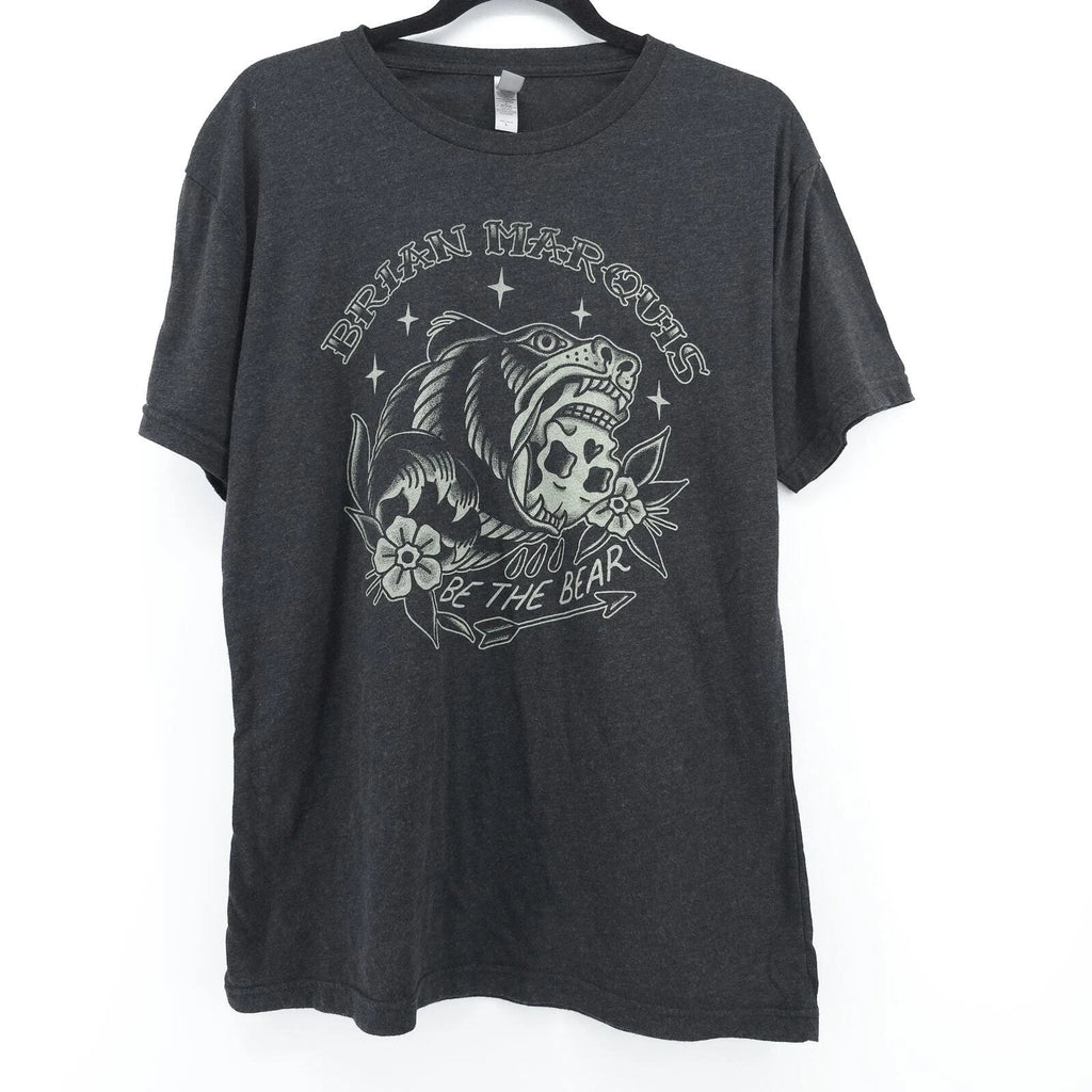 Next Level Womens Boho Brian Marquis Dark Gray Be The Bear Graphic T-shirt | L