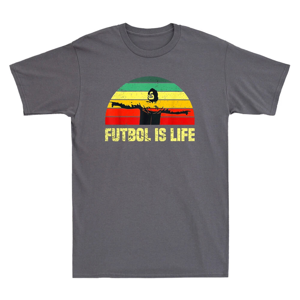 Futbol Is Life Men's T Shirt Vintage Gift For Football Soccer Lovers Fans Tee