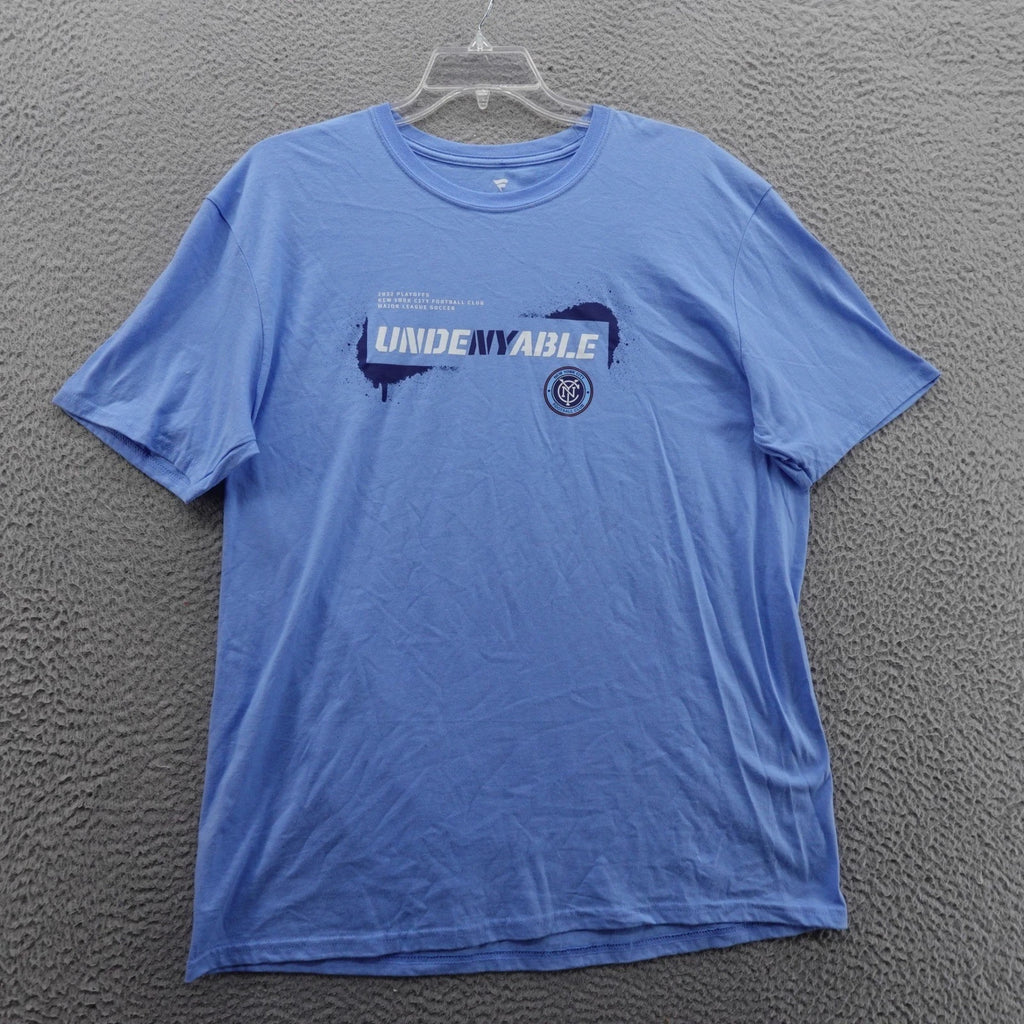 New York City Football Club NYCFC Undenyable Fanatics T Shirt Mens XL Blue NEW