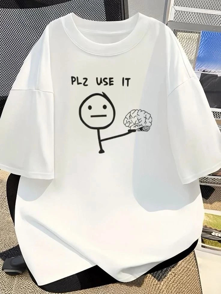 Funny Meme Graphic T-Shirt Casual Cartoon Tee Unisex