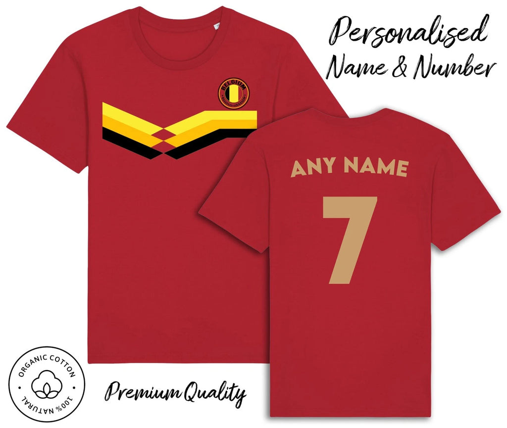 Belgium Strip T-Shirt Personalised Name & No Family, Football World Cup 2026