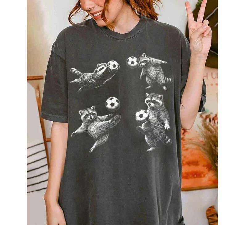 Funny Raccoon Soccer Mom Shirt, Game Day Soccer Mama Tee, Travel Soccer Shirt