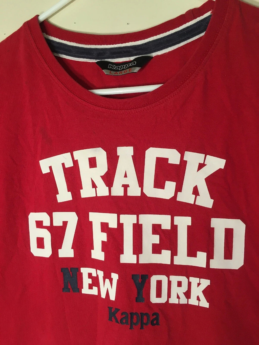 Vintage 90s KAPPA Track And Field Soccer T-shirt Large Distressed New York