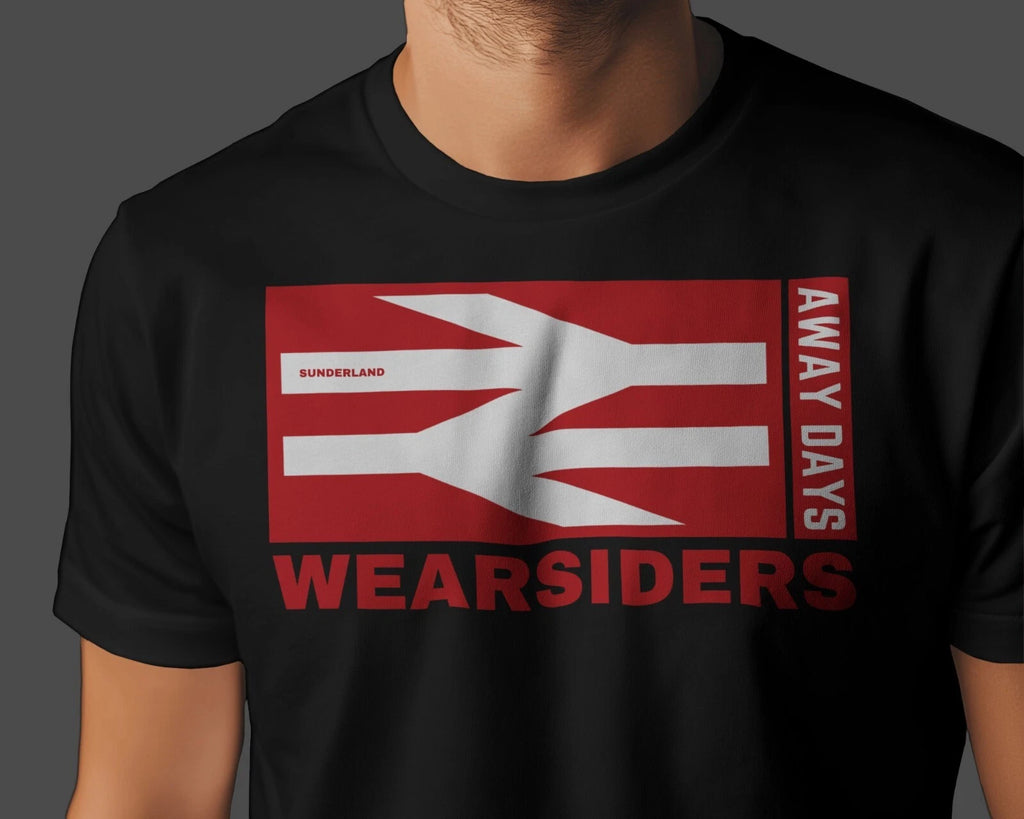 WEARSIDERS Away Days T-Shirt | Sunderland Mackems Black Cats Tyne Wear Seaburn