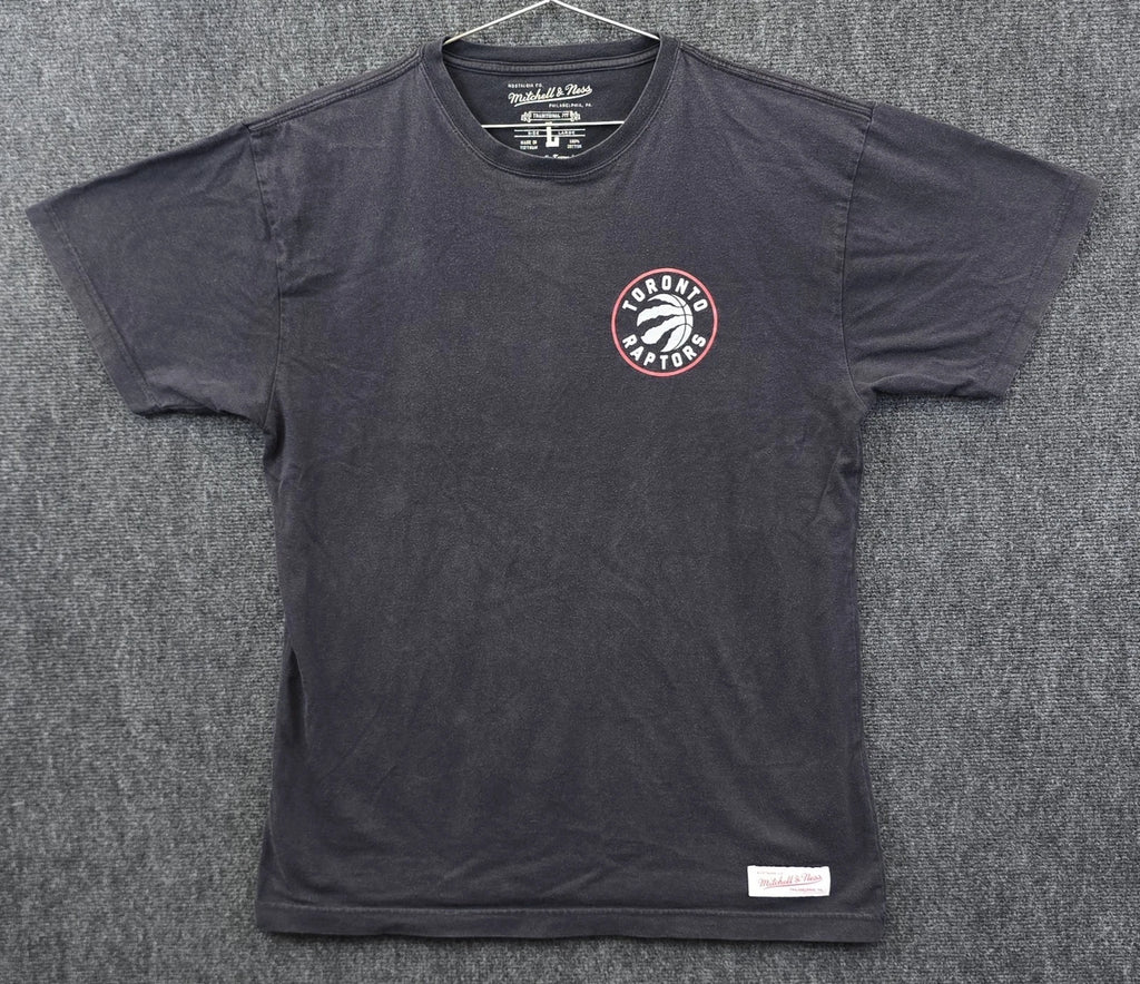 Toronto Raptors NBA Basketball T-shirt Mens Size L Black Mitchell And Ness