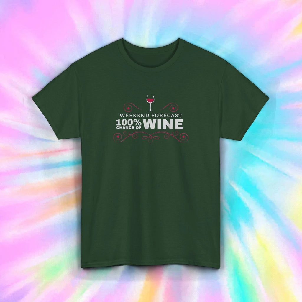 Weekend Forecast Wine T-Shirt S-5XL Funny Drinking Lover Humor Gift Tee
