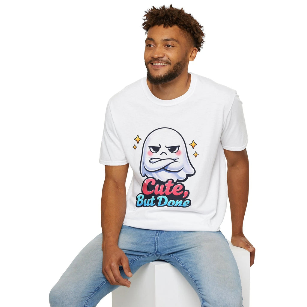 Cute Ghost Cartoon Funny Kawaii Halloween Unisex Softstyle T-Shirt