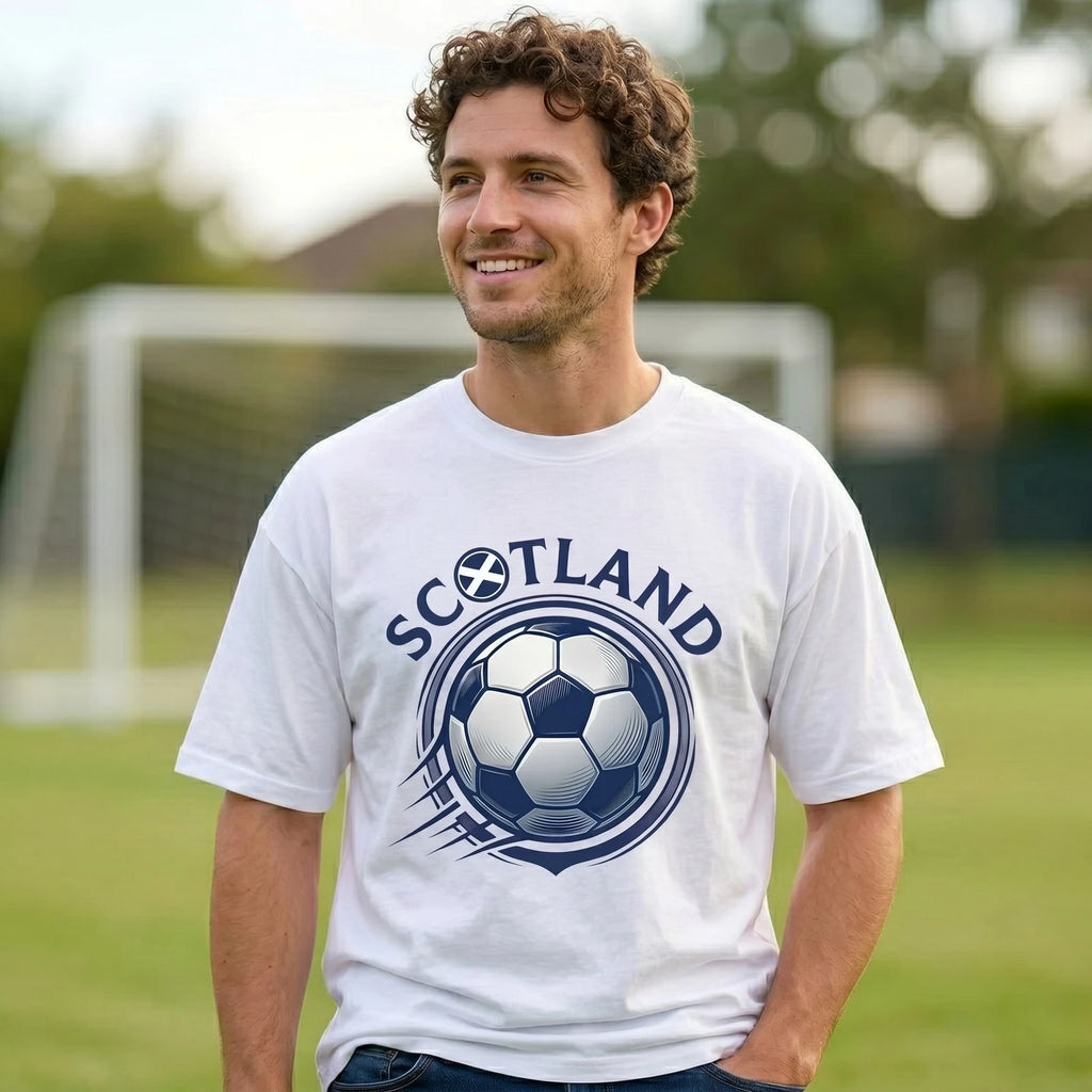 Scotland Football T Shirt Soccer Ball Supporter Gift for Adults & Kids