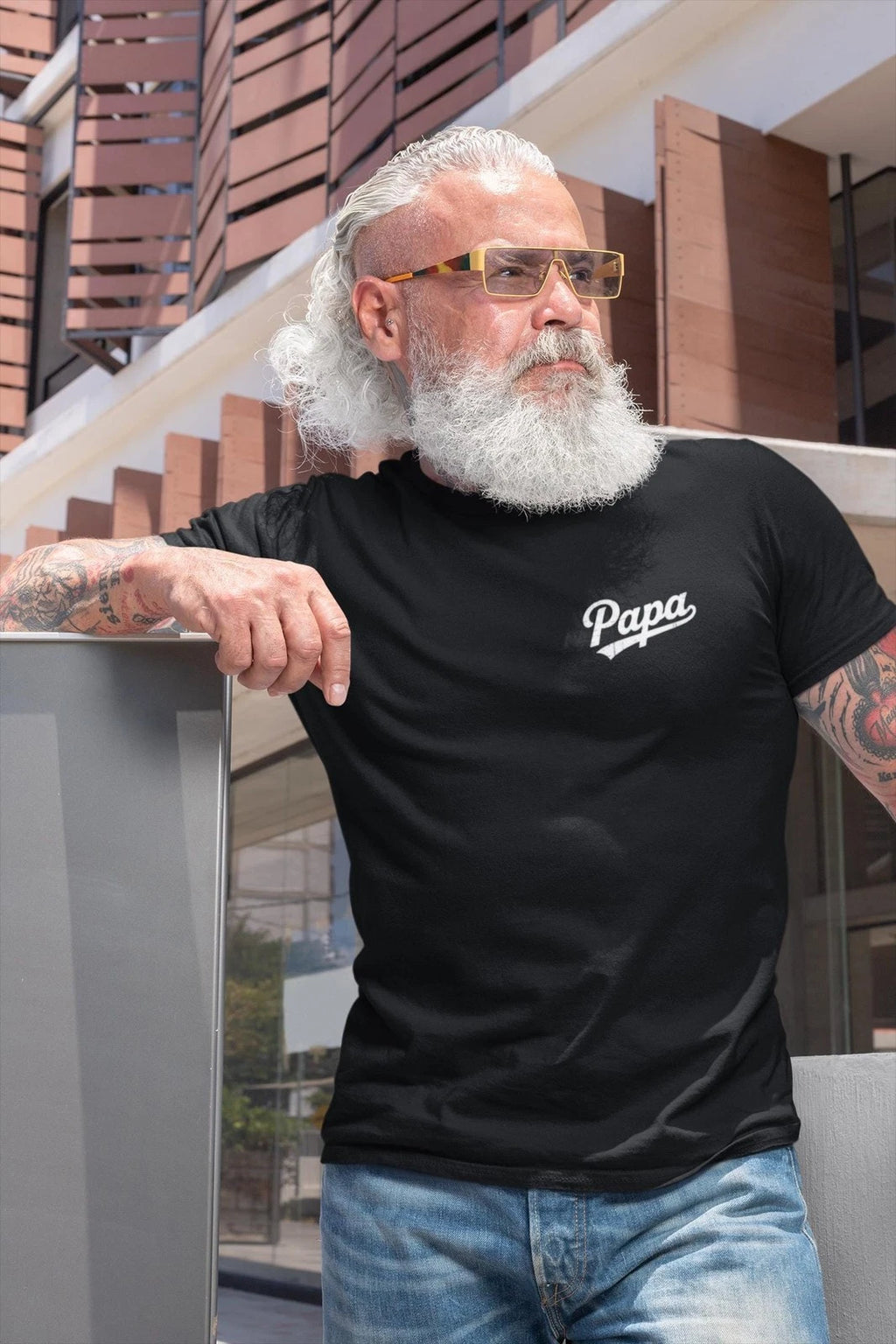Minimalist Papa T-Shirt – Small Chest Print – Gift for Papa – Father’s Day
