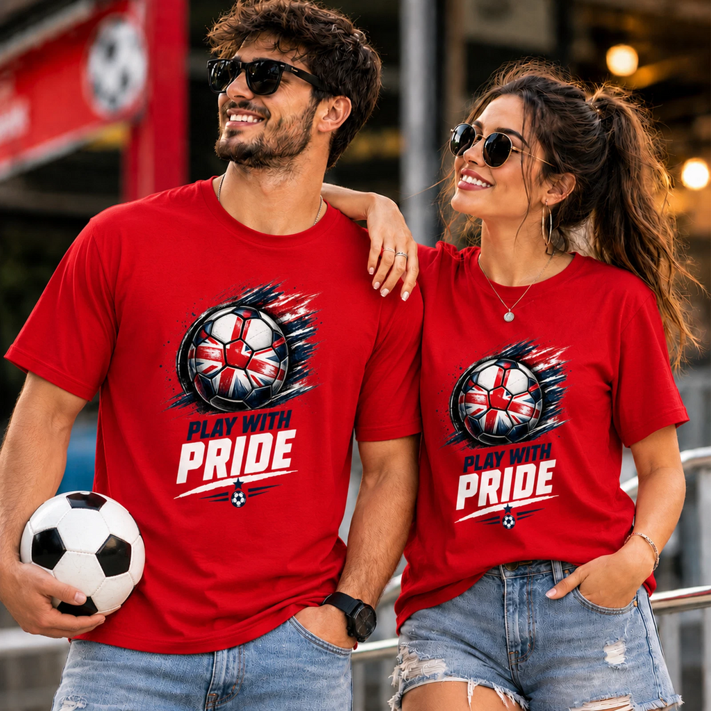 Play With Pride Football T Shirt, Soccer Graphic Supporter Tee