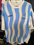 Vintage Adidas Argentina Olympics committee futbol soccer jersey shirt rare L