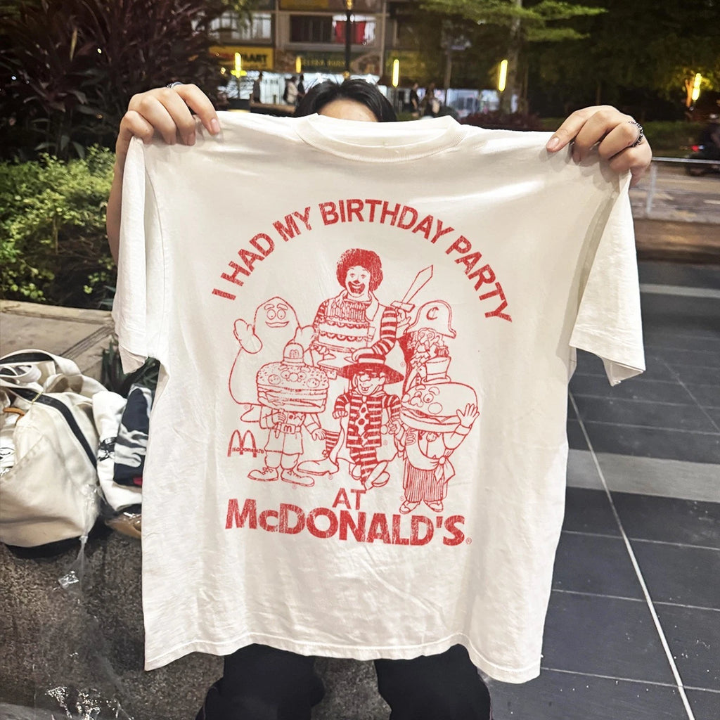 90s I Had My Birthday Party At Mcdonald's Aged White T-Shirt M