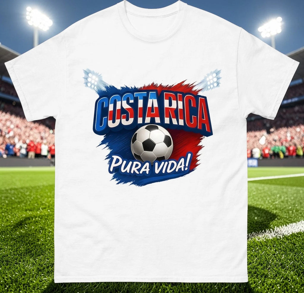 Costa Rica Pura Vida Football T-Shirt, Costa Rica Football Shirt, Costa Rica Tee