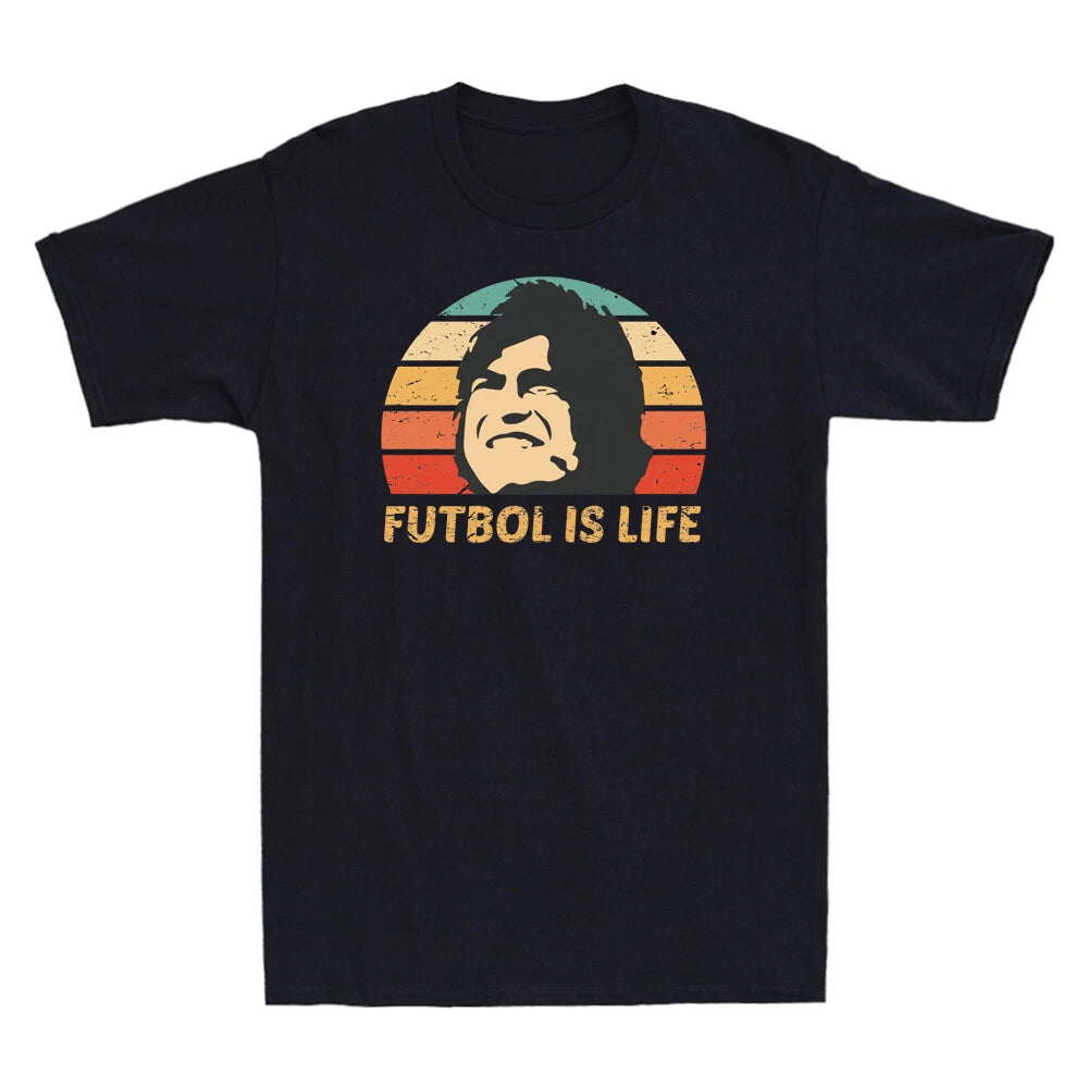 Futbol Is Life Retro Men's T-Shirt Funny Gift For Football Soccer Lovers Tee Top