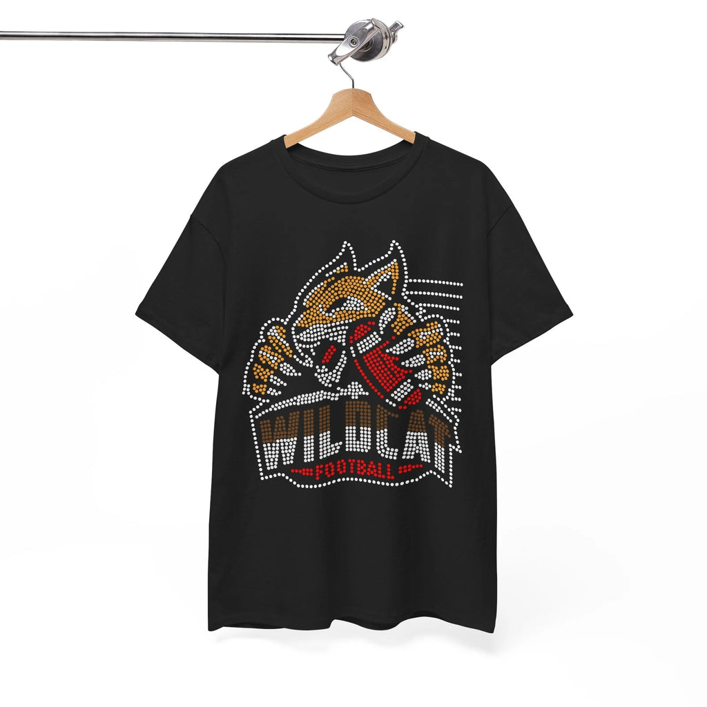 Football T-Shirt | American Football Fan Tee | Wildcat football Rhinestone