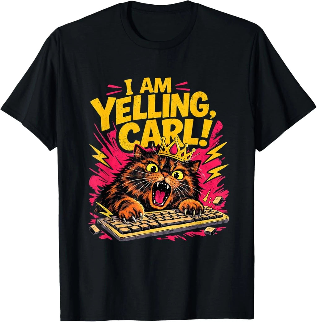 Funny I Am Yelling Carl Donut Cat Meme T-Shirt