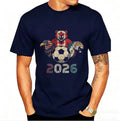 2026 USA Canada Mexico Soccer T-Shirt Black Eagle Bear Jaguar Graphic Fan Tee