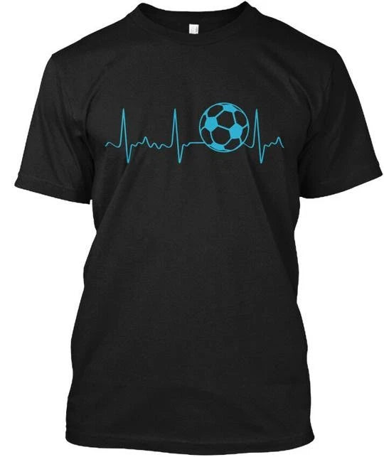 Soccer Heartbeat T-Shirt Made in the USA Size S to 5XL