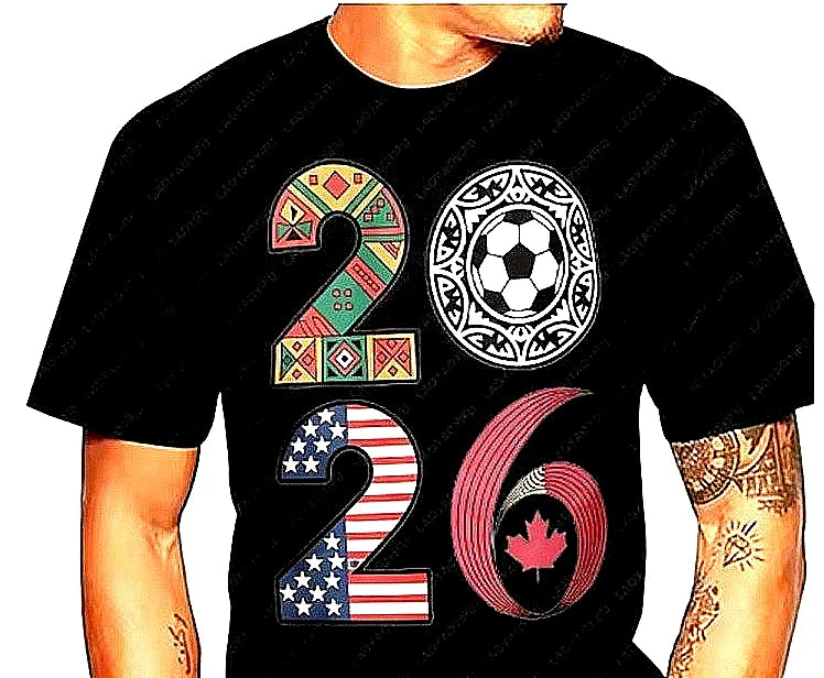 World Cup 2026 T Shirt USA Canada Mexico Flag Old Football Black Fashion Unusual
