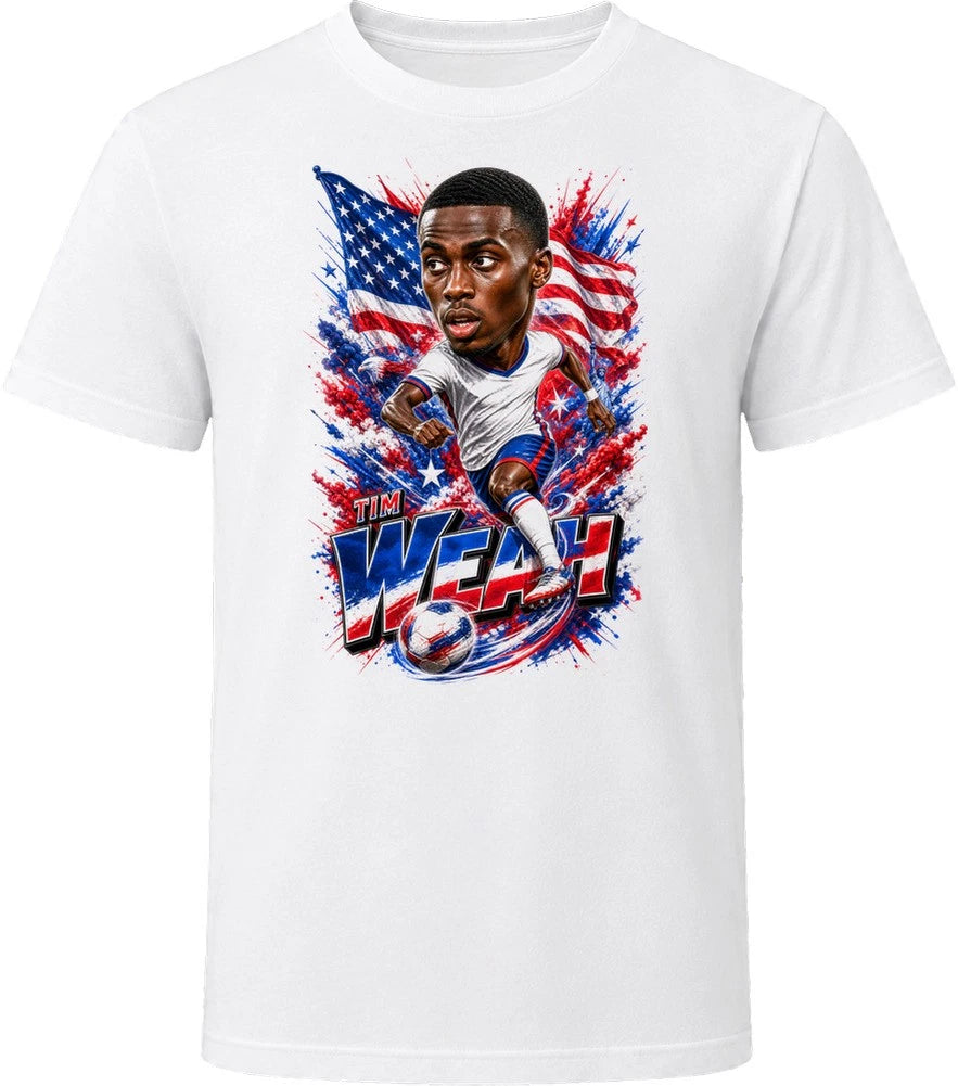 Tim Weah United States Soccer Caricature 2026 World Cup T Shirt