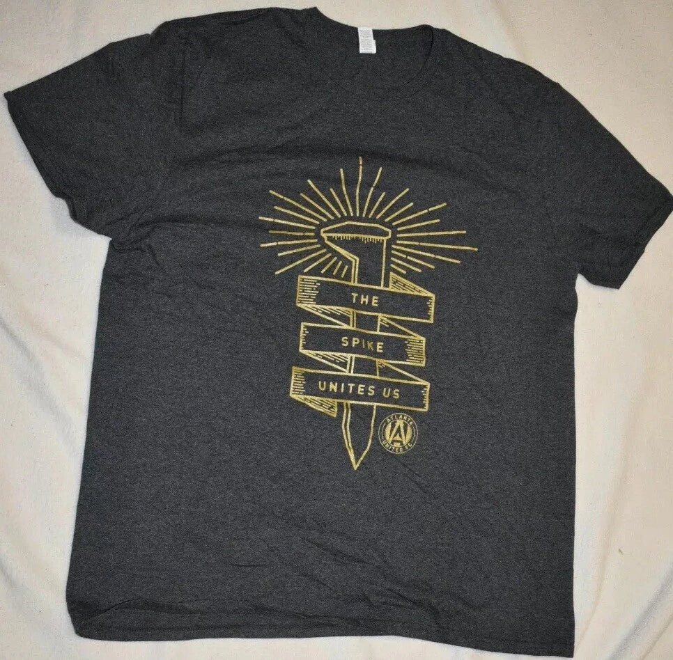 Atlanta United FC Soccer Size XL Grey Graphic T-Shirt The Spike Unites Us ATL