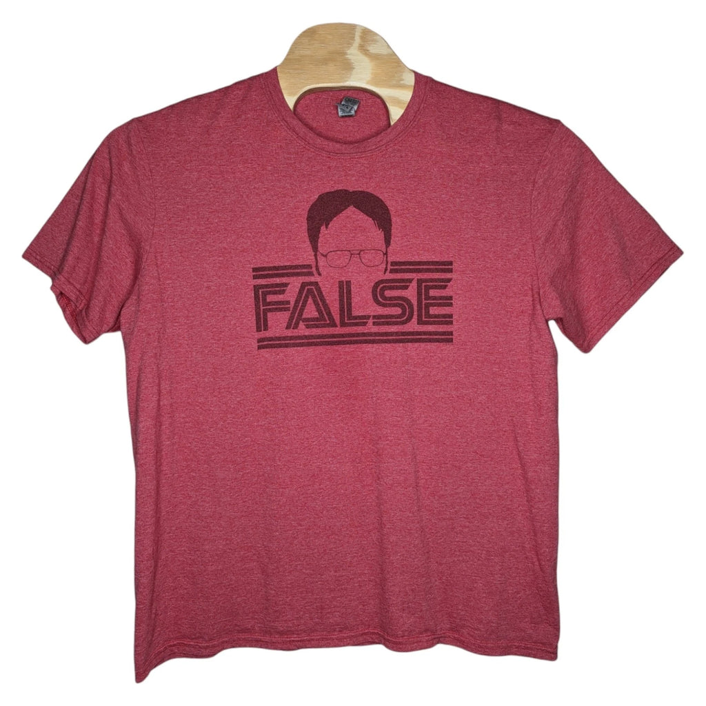 The Office Dwight False T Shirt Mens Size XL Red Gildan Softstyle Short Sleeve