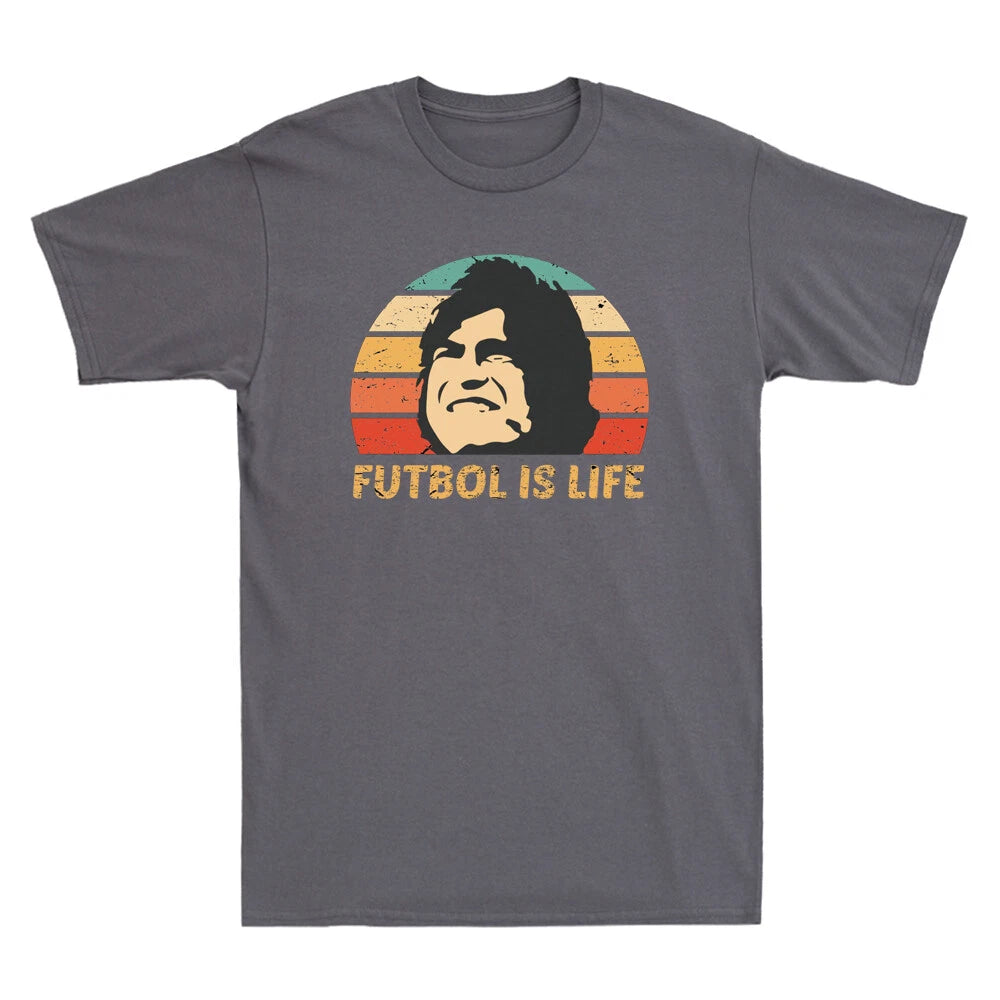 Futbol Is Life Vintage Men's T Shirt Funny Gift For Football Soccer Lovers Tee