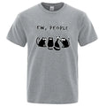 Introvert Antisocial Ew People Cat Graphic T Shirt Funny  Meme Cute Cotton S-XXL