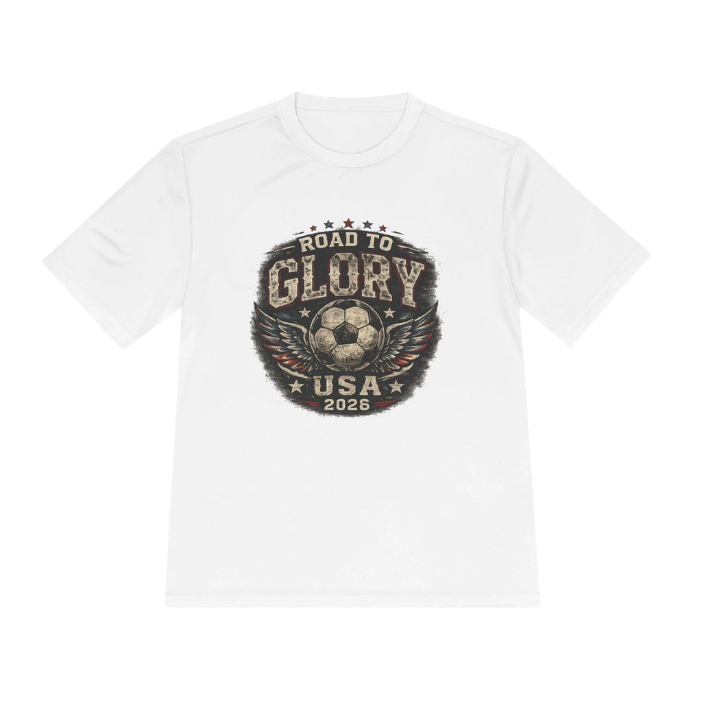 Road to Glory Soccer USA 2026 Tee | Vintage Crest T Shirt