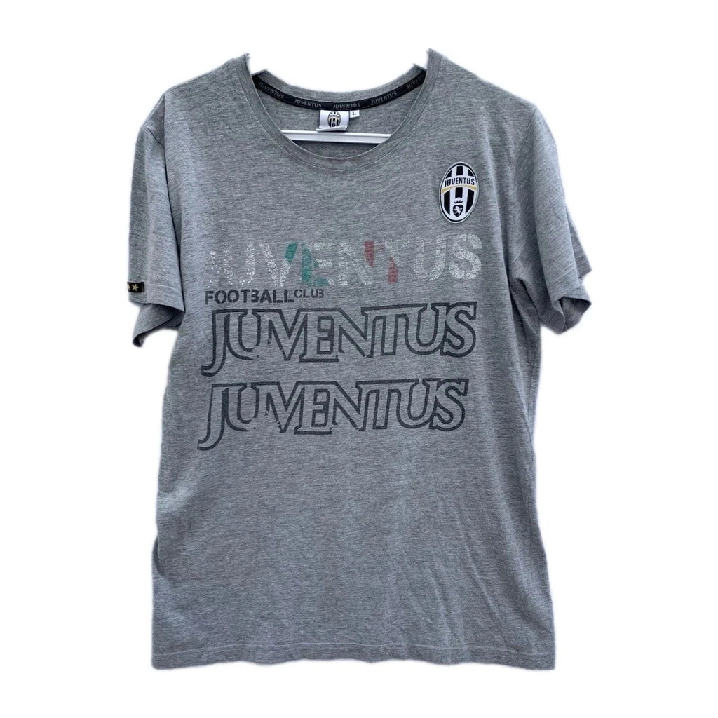 Juventus FC Official Gray Graphic T-Shirt Men’s L Italy Soccer Fan Tee #55
