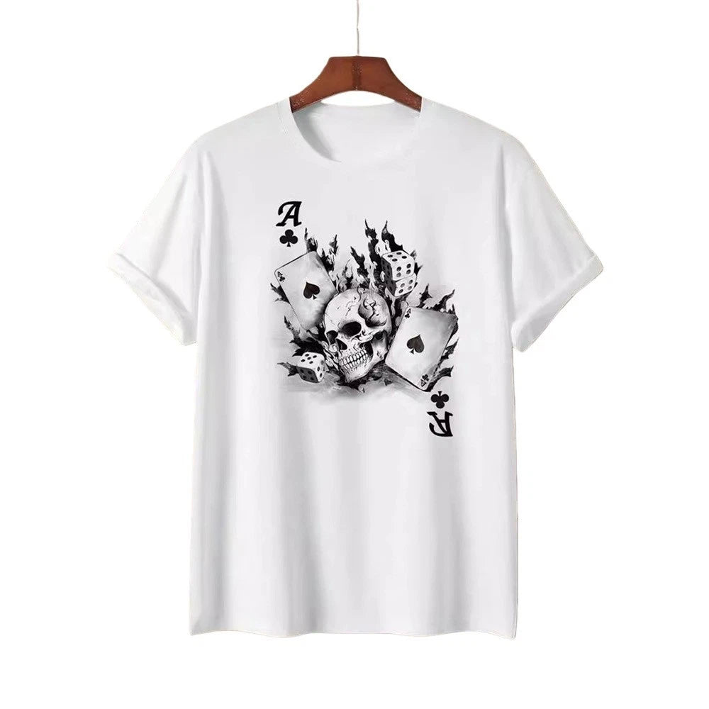 Mens Street Style Printed Tshirt Loose Fit Short Sleeve For Daily Vacation