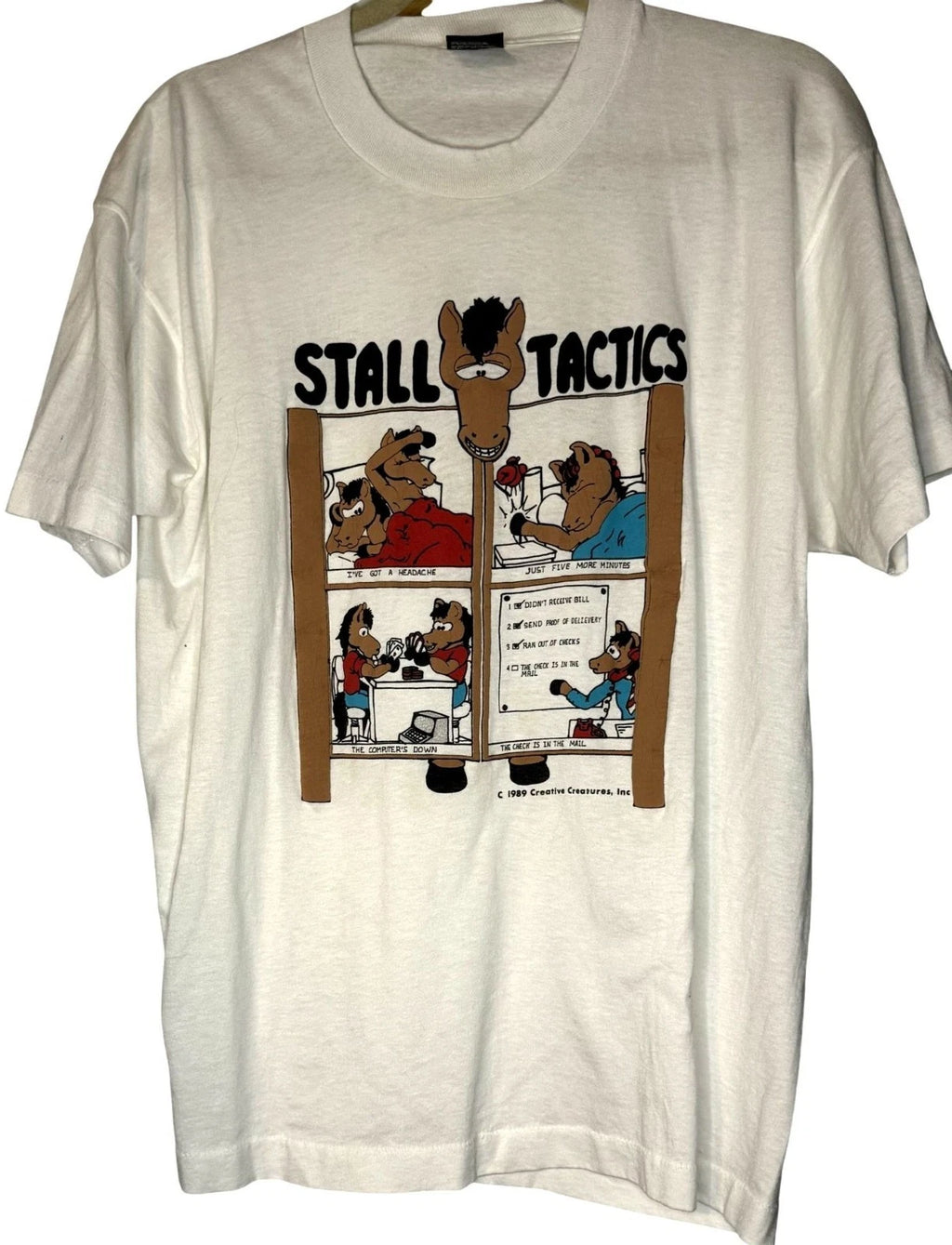 Vintage 1989 Creative Creatures Stall Tactics Comic T-Shirt XL