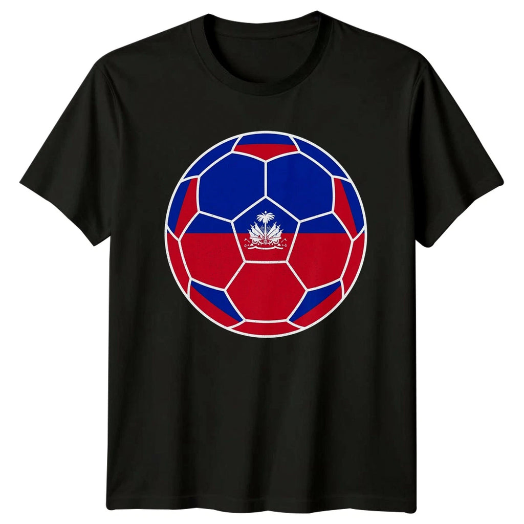 Haiti Flag Soccer Ball T-Shirt Haiti Pride Soccer Gift For Him And Her