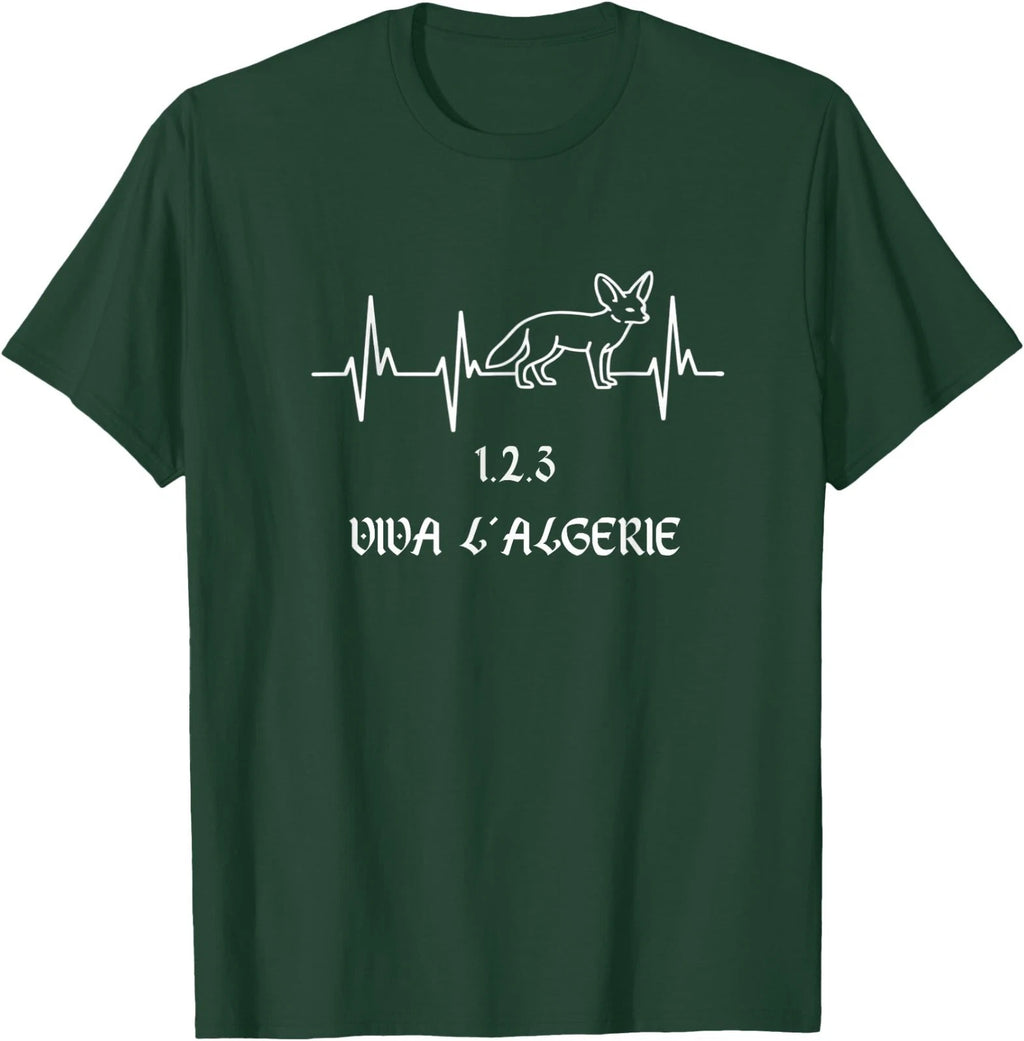 Algeria Soccer Heartbeat Football Pulse Graphic Fennec Pride T-Shirt