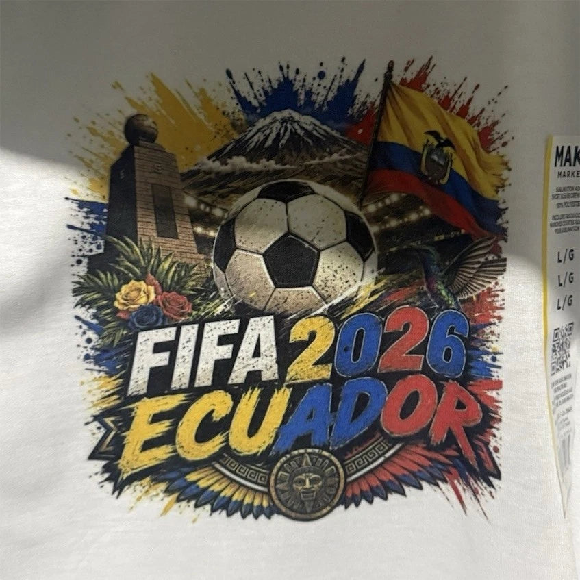 MAKE MARKET Men’s FIFA 2026 Ecuador Soccer Graphic Print White T-Shirt L Regular