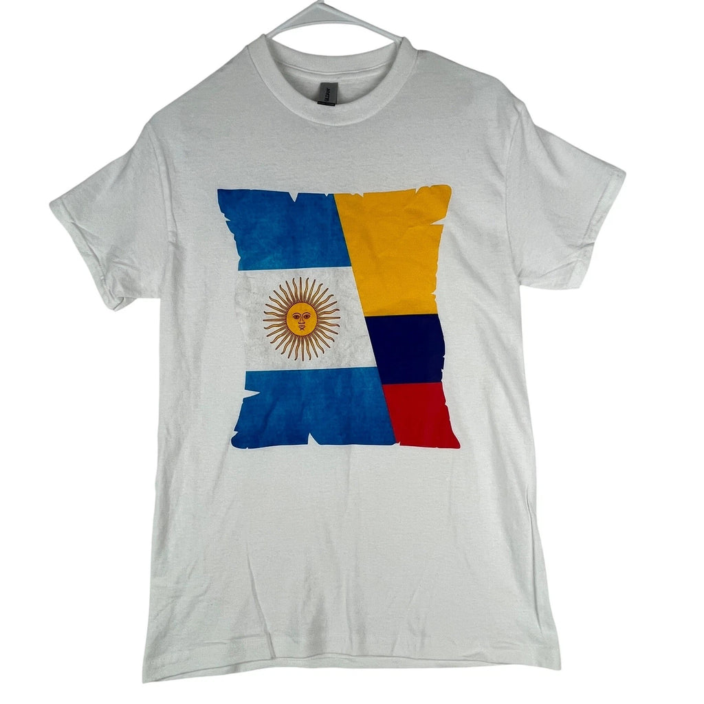 Argentina Colombia Flag T Shirt Mens Small Soccer Futbol World Cup Fan Tee
