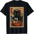 Cute Kawaii Gamer Cat Funny Ramen Retro Japanese Cat Gaming  unisex T-Shirt
