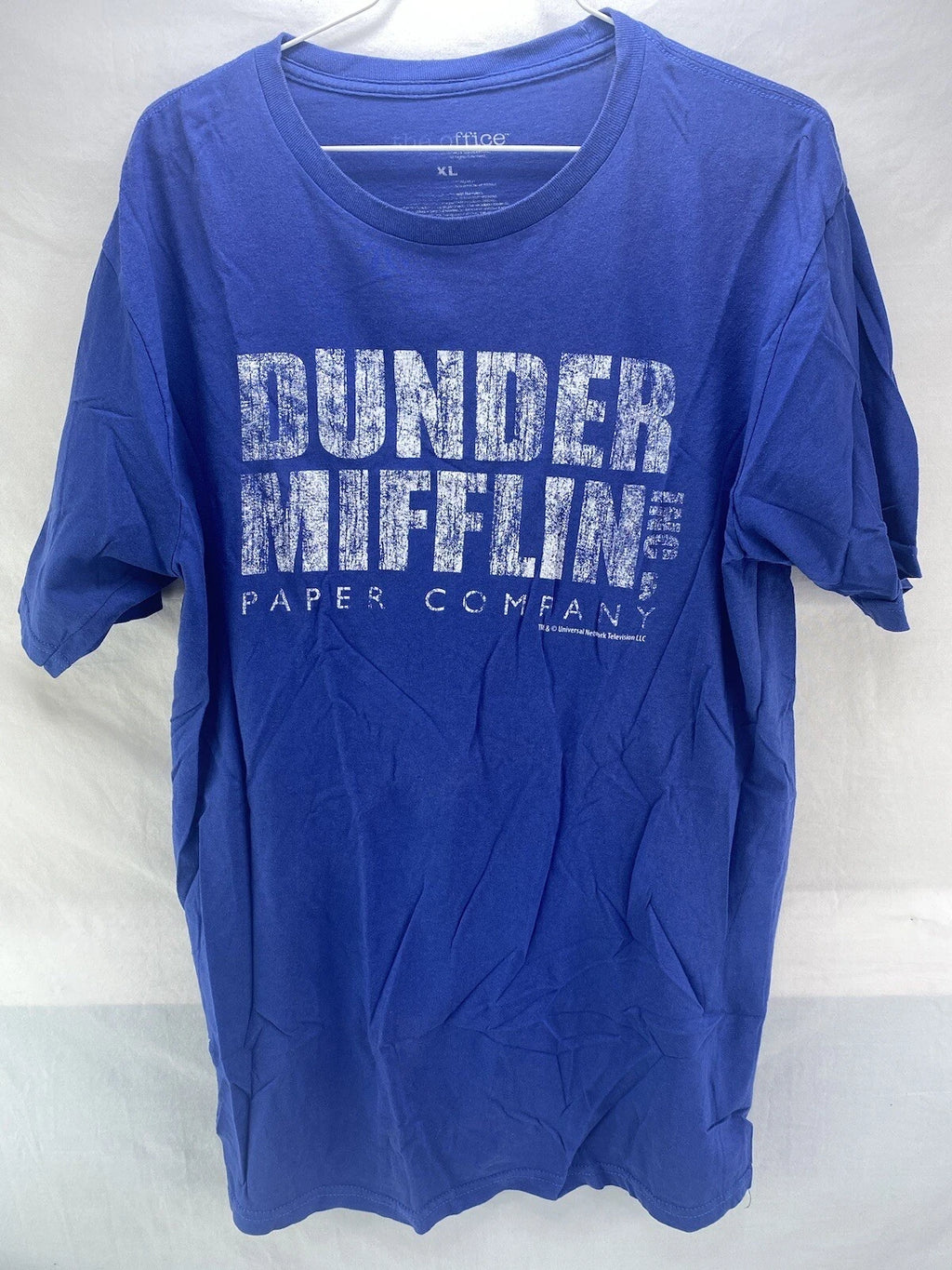 The Office Shirt Dunder Mifflin Blue Mens XL Graphic Spell Out TV Show