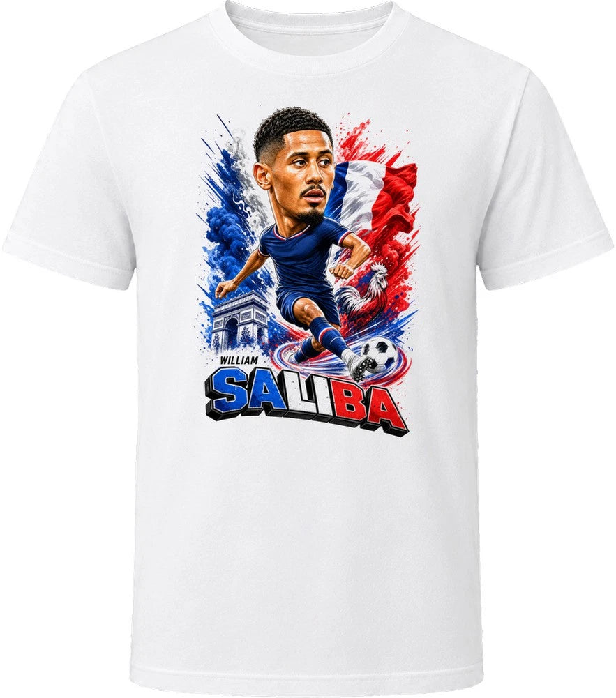 William Saliba France Soccer Caricature 2026 World Cup T Shirt