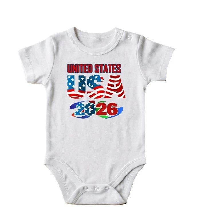 Personalized America World Cup 2026 Baby Bodysuit Soccer Country Flag Fan Outfit