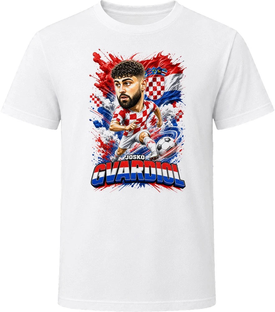 Josko Gvardiol Croatia Soccer Caricature 2026 World Cup T Shirt