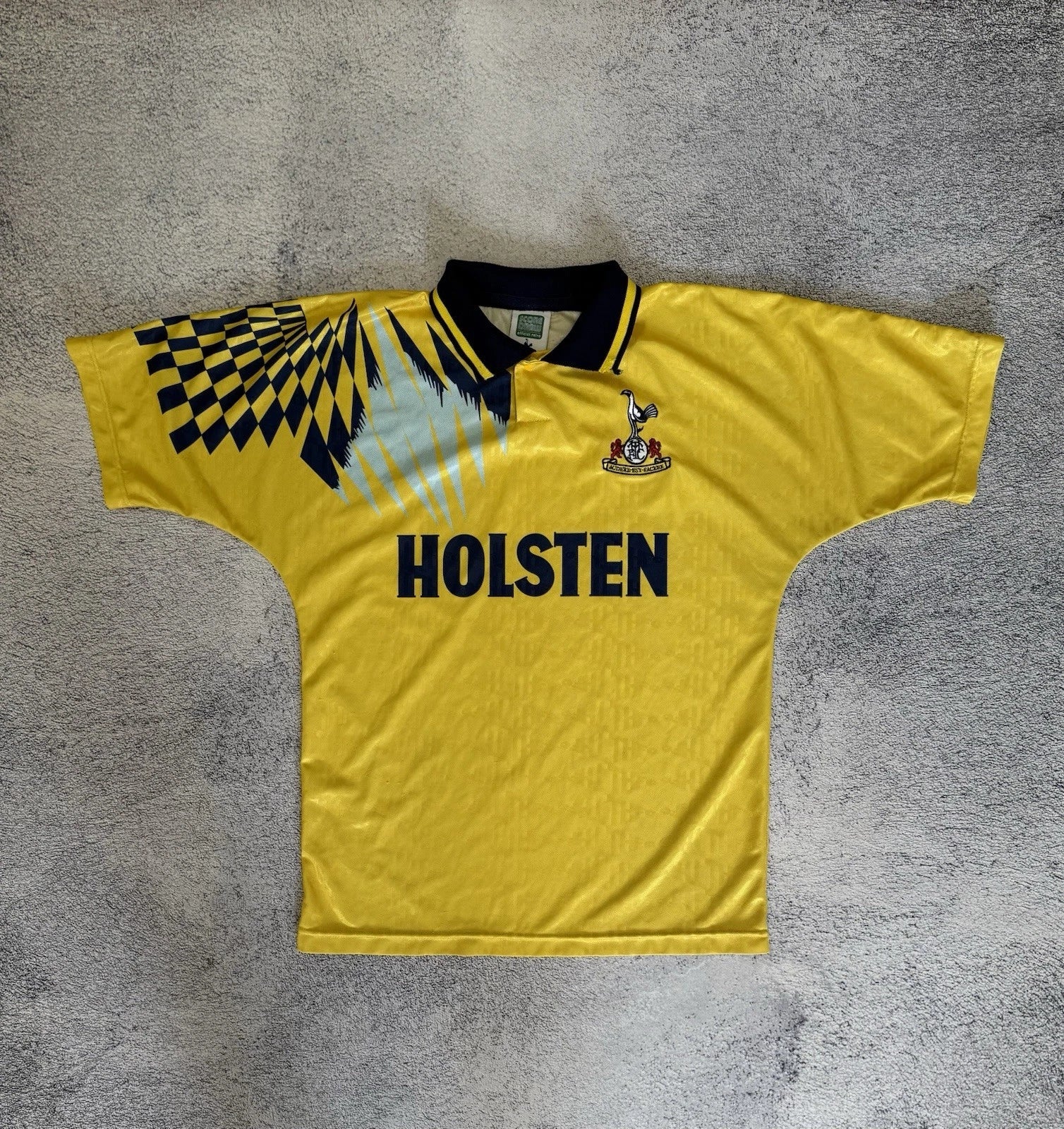 Vintage Tottenham Hotspur 1992 Away Shirt Score Draw Jersey Holsten Yellow M