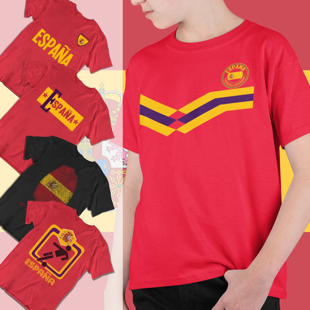 Boys or Girls Choice Of SPAIN Football Kids T-Shirts 2026 Spanish Euro World Cup