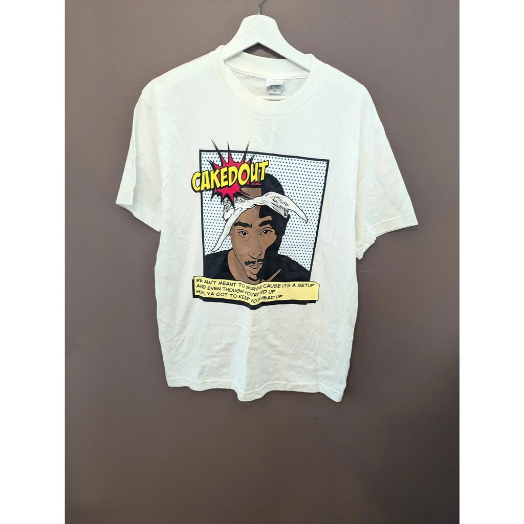 Tupac Shirt Mens Medium Graphic Pop Art Bandana Rap Hip Hop Made USA 2pac