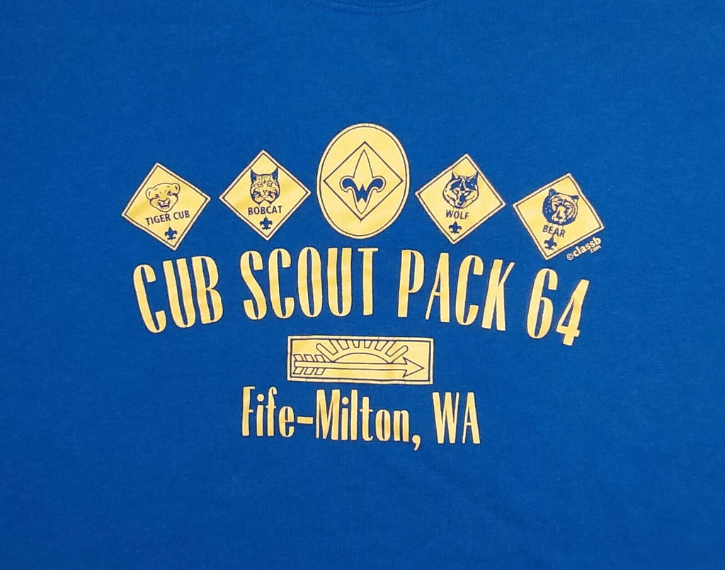 vintage BSA Boy Scouts Cubs Pack 64 Fife Milton Washington t shirt L 50/50