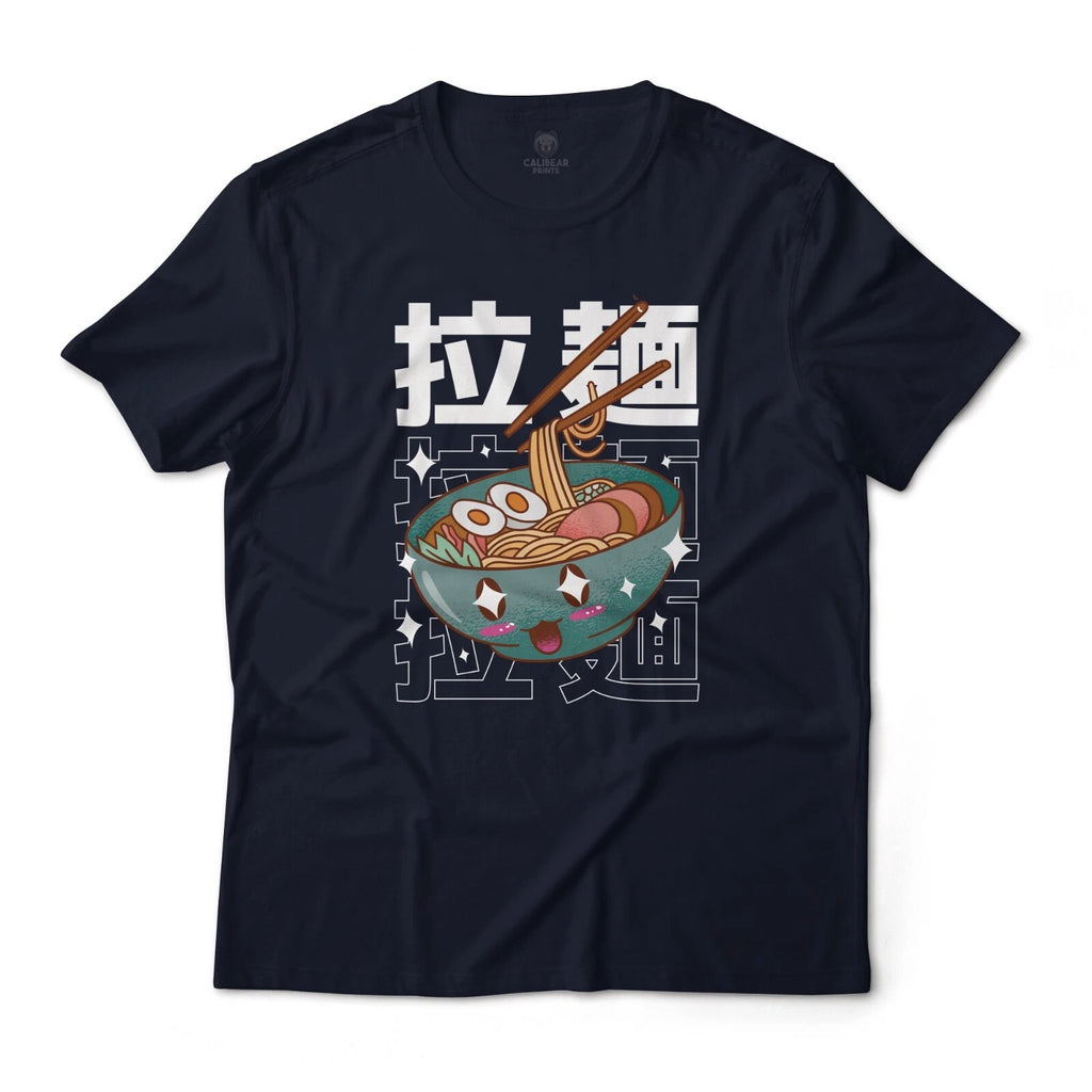 Kawaii Anime Ramen Bowl Food Art Graphic T-Shirt Unisex Lightweight Cotton Tee