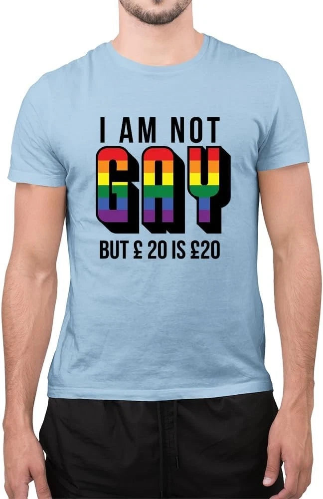 I'm Not Gay But 20 is 20 Novelty Tee LGBTQ Pride Clothing Funny Tops LGBT TShirt