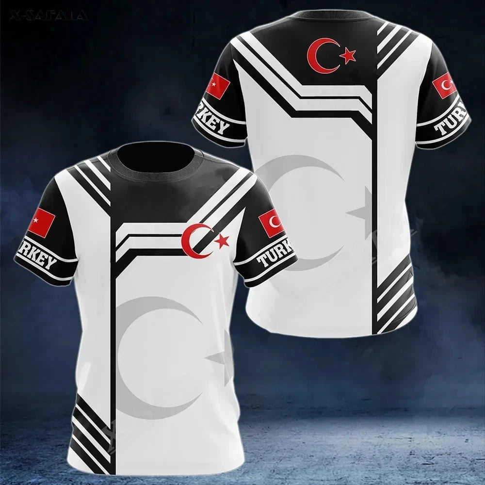 Turkiye 3D Printed Football T-Shirt Breathable World Cup 2026 Tee