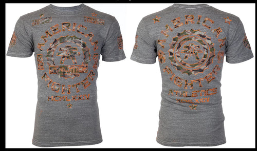 AMERICAN FIGHTER Heather Grey MARYLAND Athletic Graphic T-shirt NWT